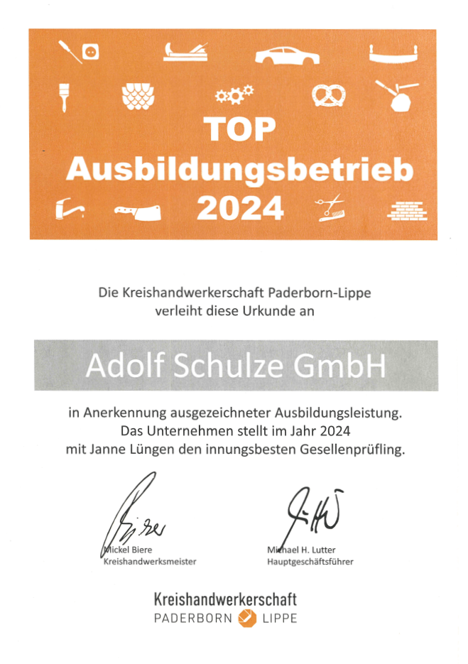 TOP Ausbildungsbetrieb - Ausgezeichnete Ausbildungsleistung